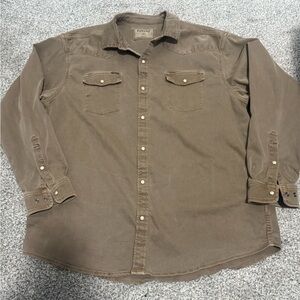 Poncho Men's Brown Casual Button Down Shirt